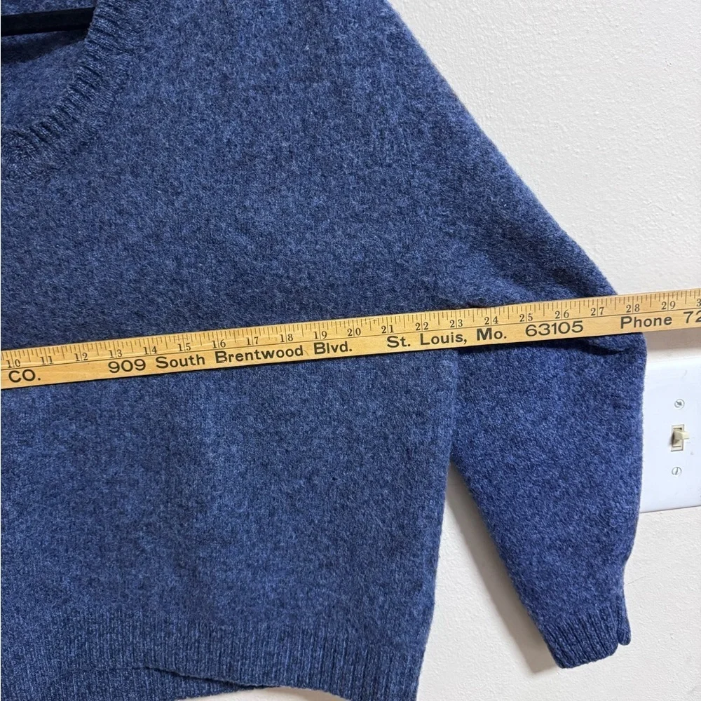 Country Trader 100% Wool Blue V-Neck Sweater XL